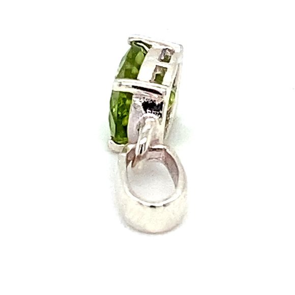 Peridot 1.03ct Platinum Finish Silver Pendant - Picture 7 of 8